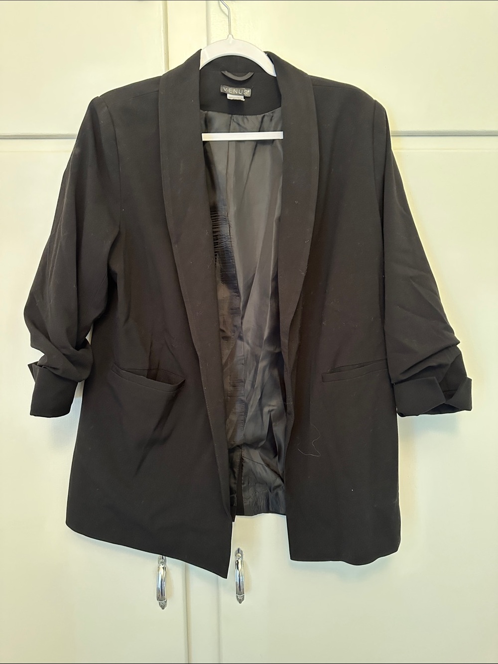 EUC Venus Blazer Oversized Ruched Sleeves